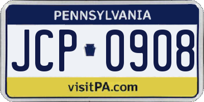 PA license plate JCP0908