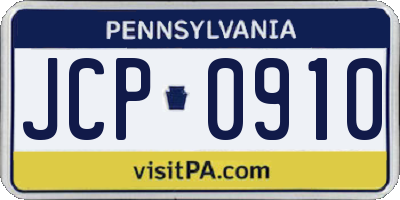 PA license plate JCP0910
