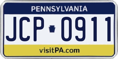 PA license plate JCP0911