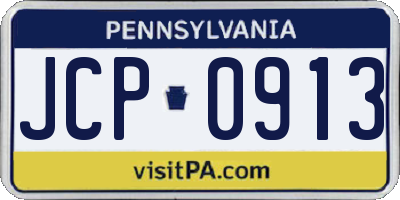 PA license plate JCP0913