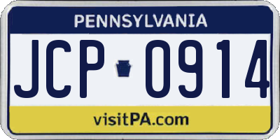 PA license plate JCP0914