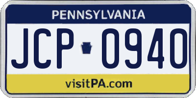 PA license plate JCP0940