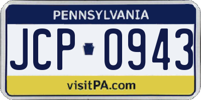 PA license plate JCP0943