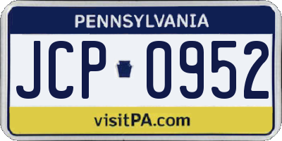 PA license plate JCP0952