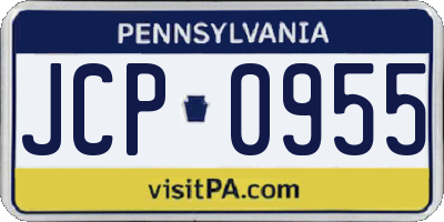 PA license plate JCP0955