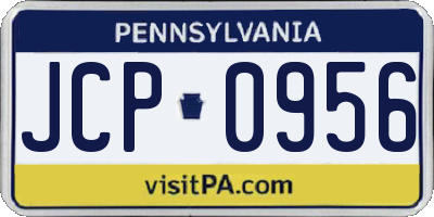 PA license plate JCP0956