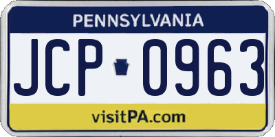 PA license plate JCP0963