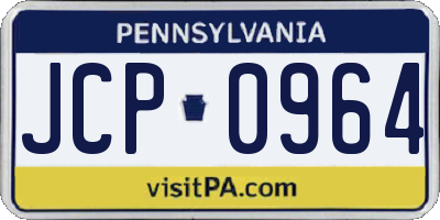 PA license plate JCP0964
