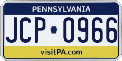 PA license plate JCP0966