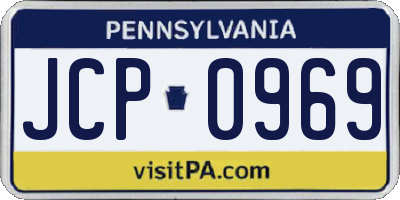 PA license plate JCP0969