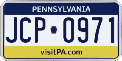 PA license plate JCP0971