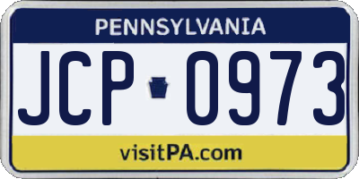 PA license plate JCP0973