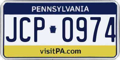 PA license plate JCP0974