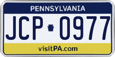 PA license plate JCP0977