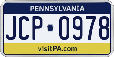 PA license plate JCP0978