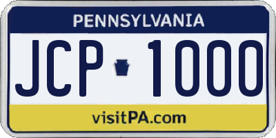 PA license plate JCP1000