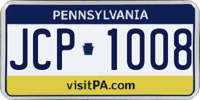PA license plate JCP1008