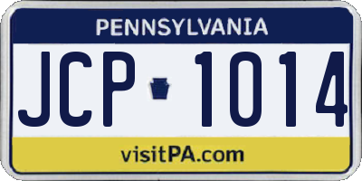 PA license plate JCP1014