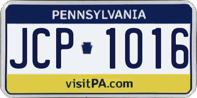 PA license plate JCP1016