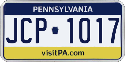 PA license plate JCP1017