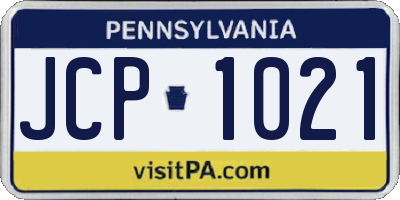 PA license plate JCP1021