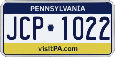 PA license plate JCP1022