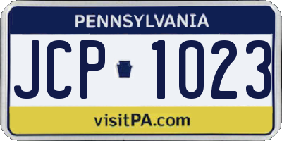 PA license plate JCP1023