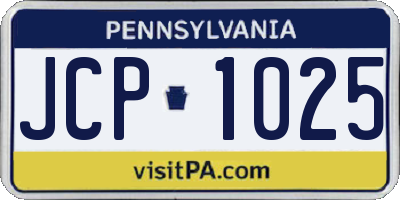 PA license plate JCP1025