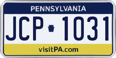PA license plate JCP1031
