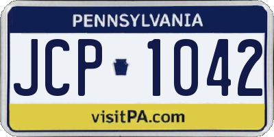 PA license plate JCP1042