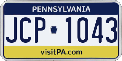 PA license plate JCP1043