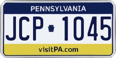 PA license plate JCP1045
