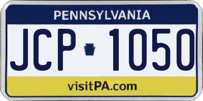PA license plate JCP1050