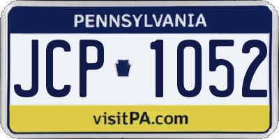 PA license plate JCP1052