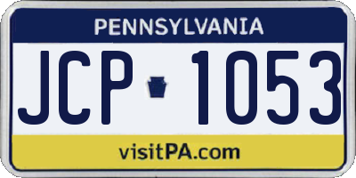 PA license plate JCP1053