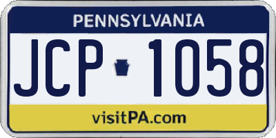 PA license plate JCP1058