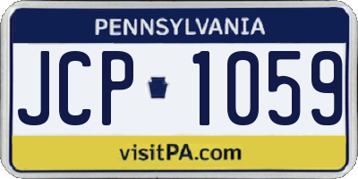 PA license plate JCP1059