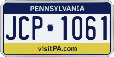 PA license plate JCP1061