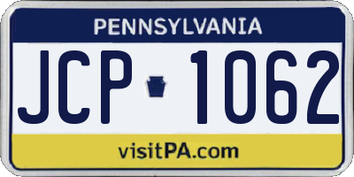 PA license plate JCP1062