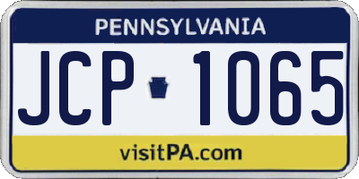 PA license plate JCP1065