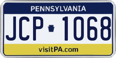 PA license plate JCP1068