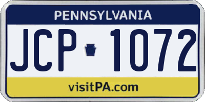 PA license plate JCP1072