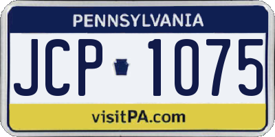 PA license plate JCP1075