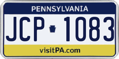 PA license plate JCP1083