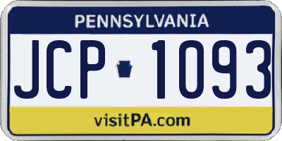PA license plate JCP1093