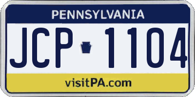 PA license plate JCP1104