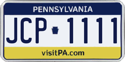 PA license plate JCP1111