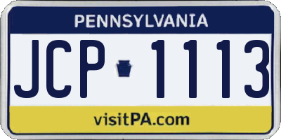 PA license plate JCP1113