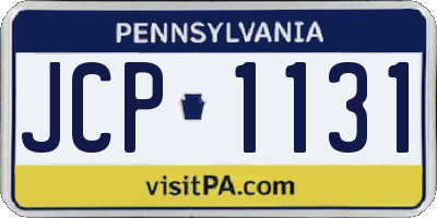 PA license plate JCP1131