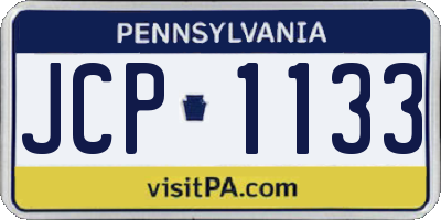 PA license plate JCP1133